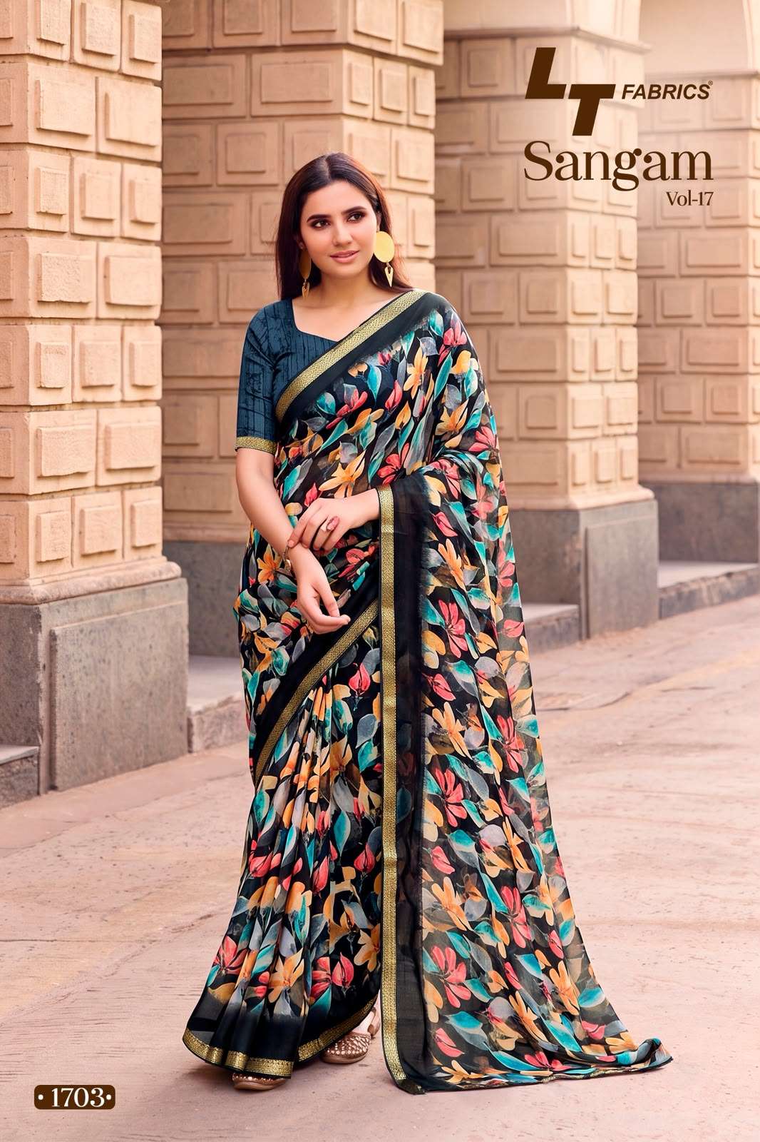 LT Fabrics Sangam Vol 17 Micro Fancy Saree Wholesale - Amrah Wholesale