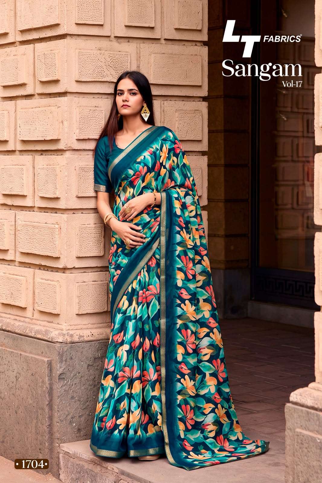 LT Fabrics Sangam Vol 17 Micro Fancy Saree Wholesale - Amrah Wholesale