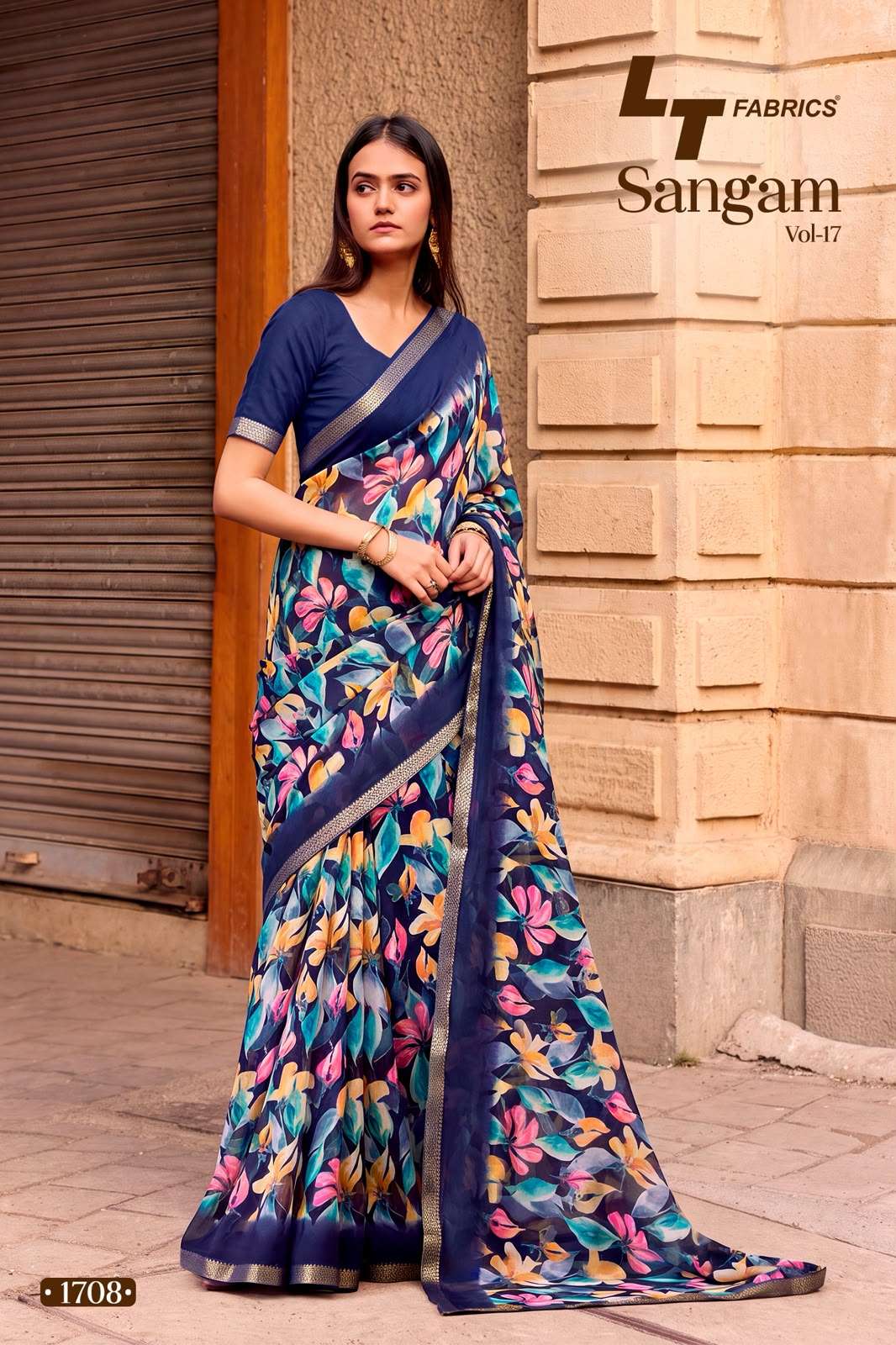 LT Fabrics Sangam Vol 17 Micro Fancy Saree Wholesale - Amrah Wholesale
