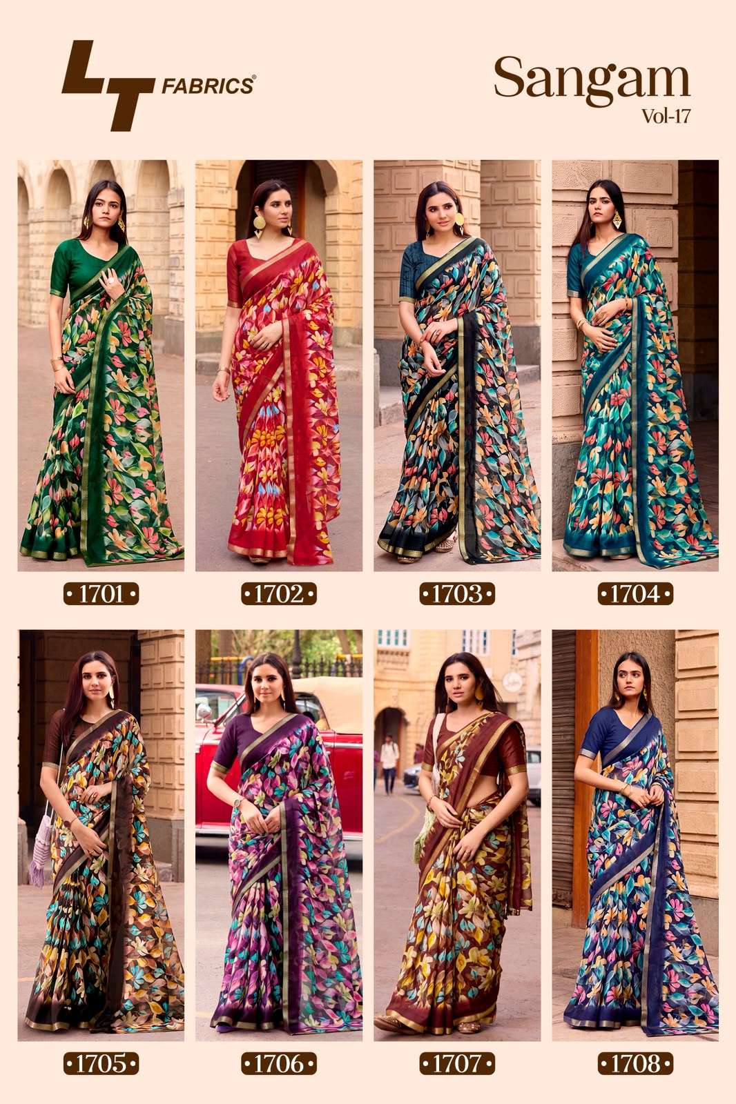 LT Fabrics Sangam Vol 17 Micro Fancy Saree Wholesale - Amrah Wholesale
