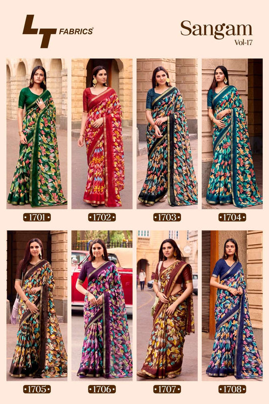 LT Fabrics Sangam Vol 17 Micro Fancy Saree Wholesale - Amrah Wholesale