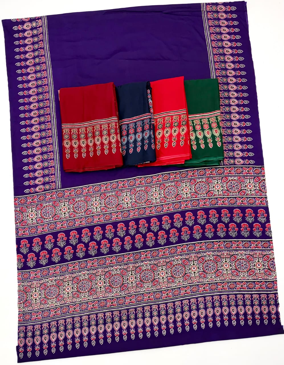 Lux Vol 34 Satin Crepe Ajrakh Printed Saree Collection