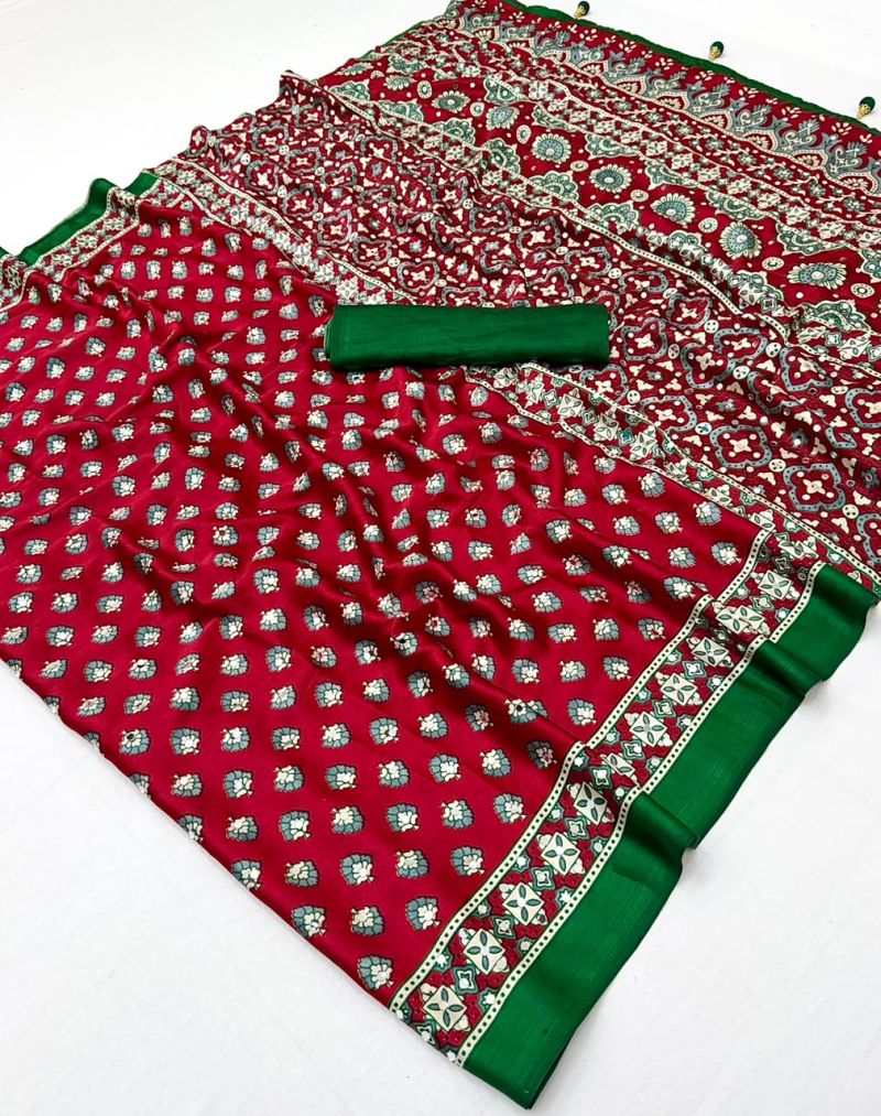 Lux Vol 43 Pure Modal Mirror Work Saree Collection