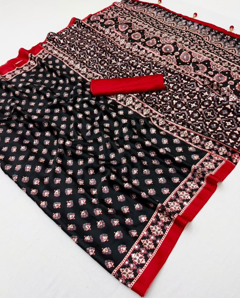 Lux Vol 43 Pure Modal Mirror Work Saree Collection