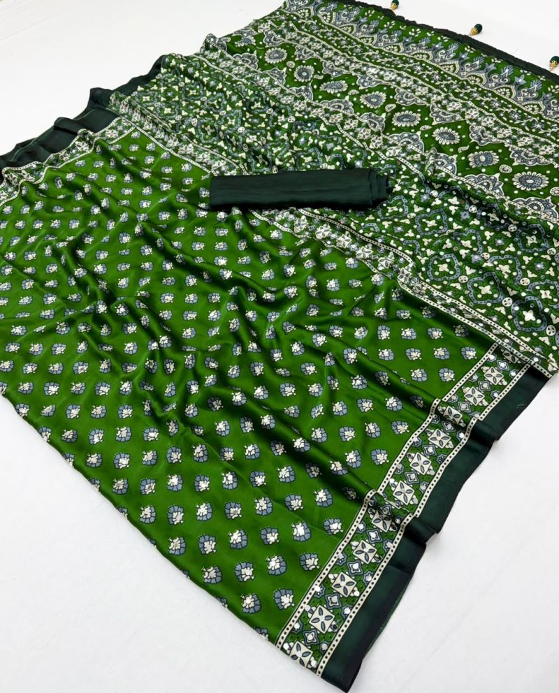 Lux Vol 43 Pure Modal Mirror Work Saree Collection