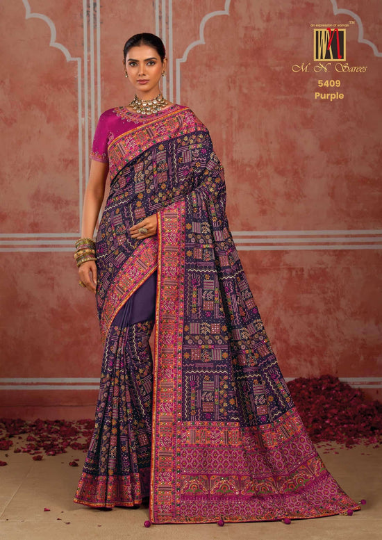M.N SAREES 5409 HIT Premium Silk Diamond Embroidery Saree