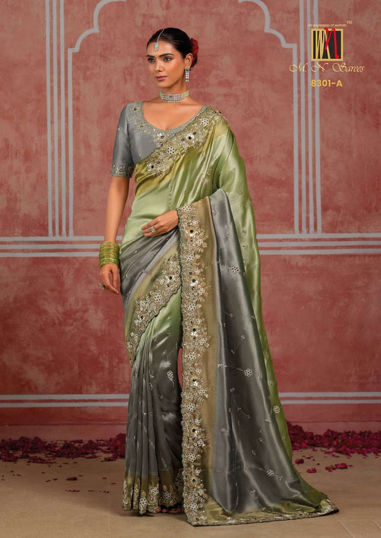 M.N SAREES 5409 HIT Premium Silk Diamond Embroidery Saree