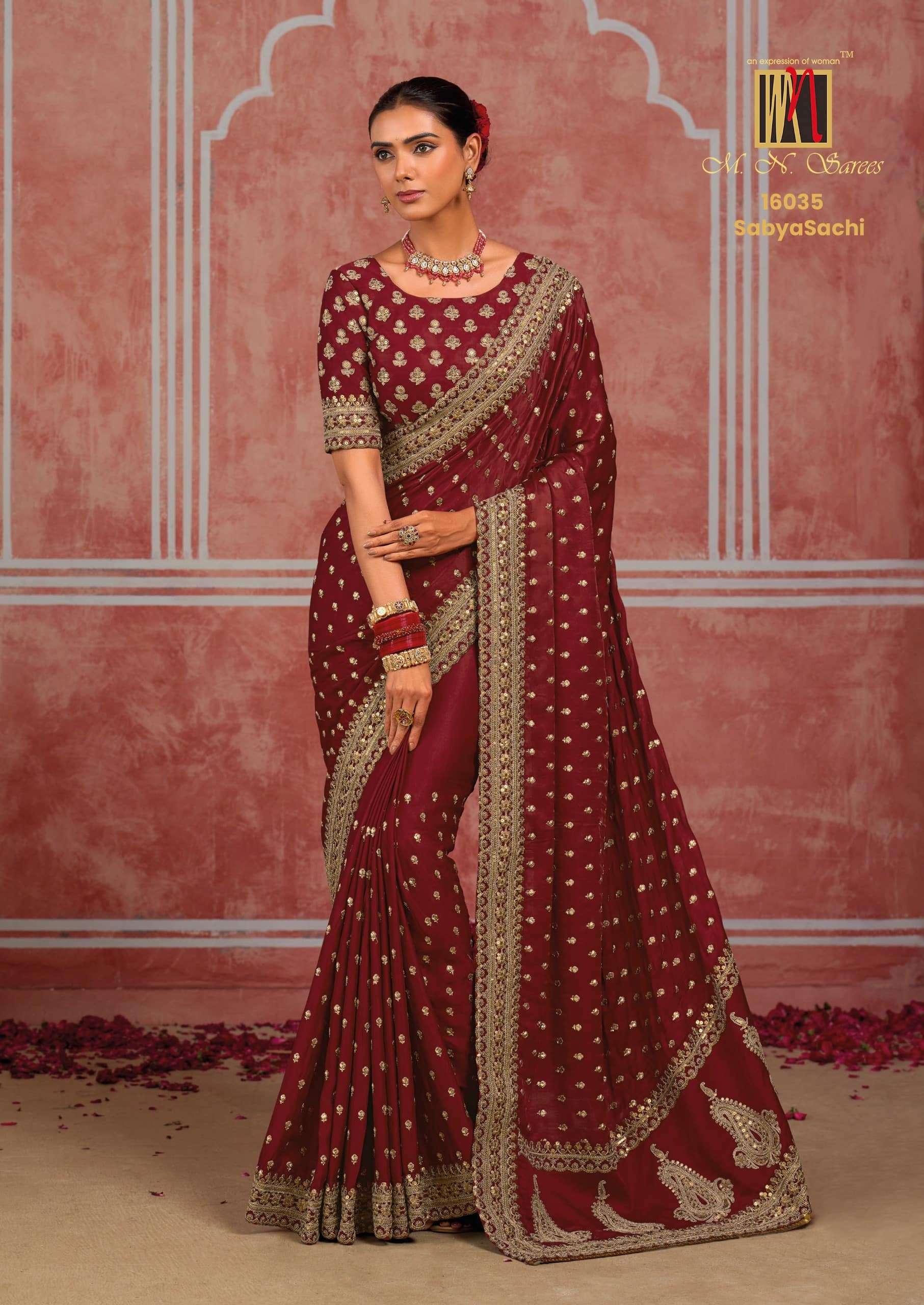 M.N SAREES 5409 HIT Premium Silk Diamond Embroidery Saree
