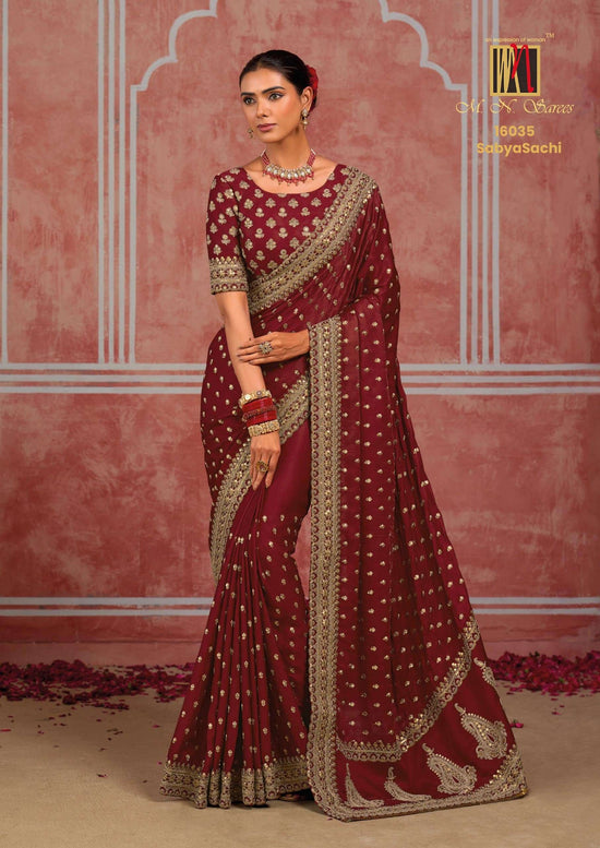 M.N SAREES 5409 HIT Premium Silk Diamond Embroidery Saree