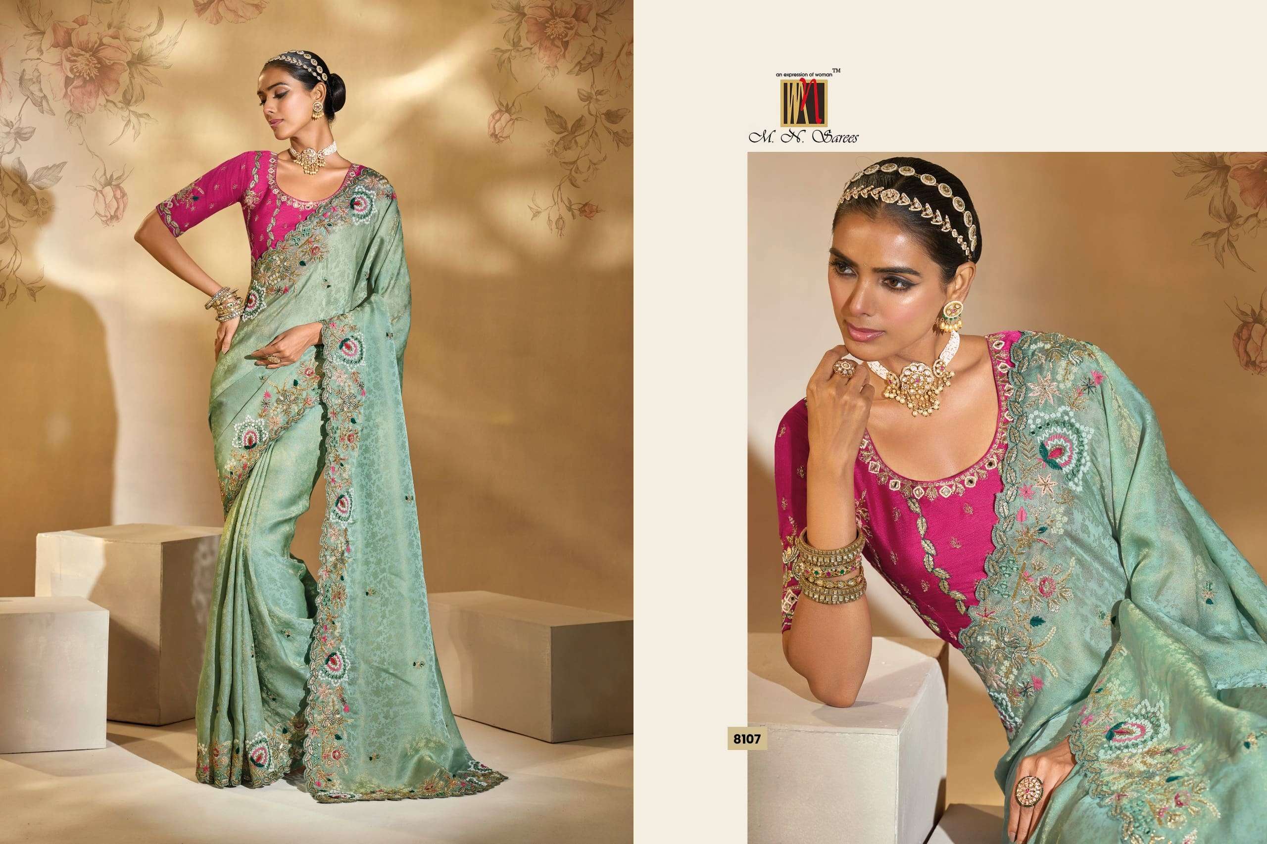 M.N Sarees Shahi Poshak Vol-06 Pure Silk Banarasi Saree
