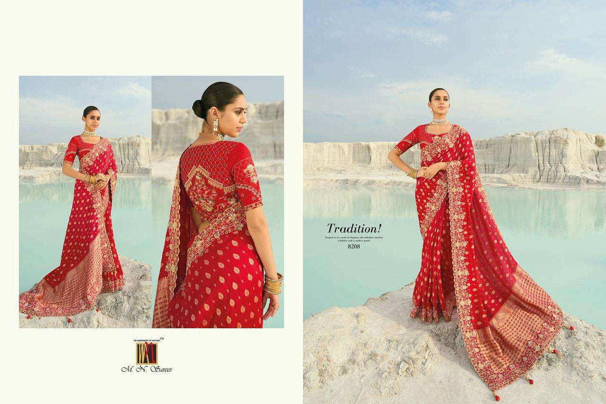 M.N Sarees Shahi Poshak Vol-07 Viscose Satin Saree