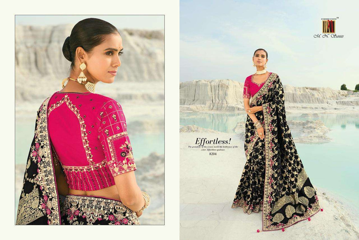 M.N Sarees Shahi Poshak Vol-07 Viscose Satin Saree