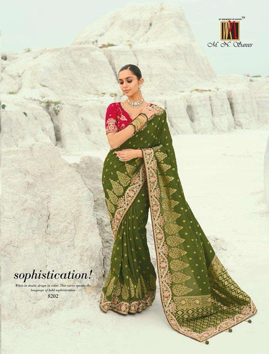 M.N Sarees Shahi Poshak Vol-07 Viscose Satin Saree