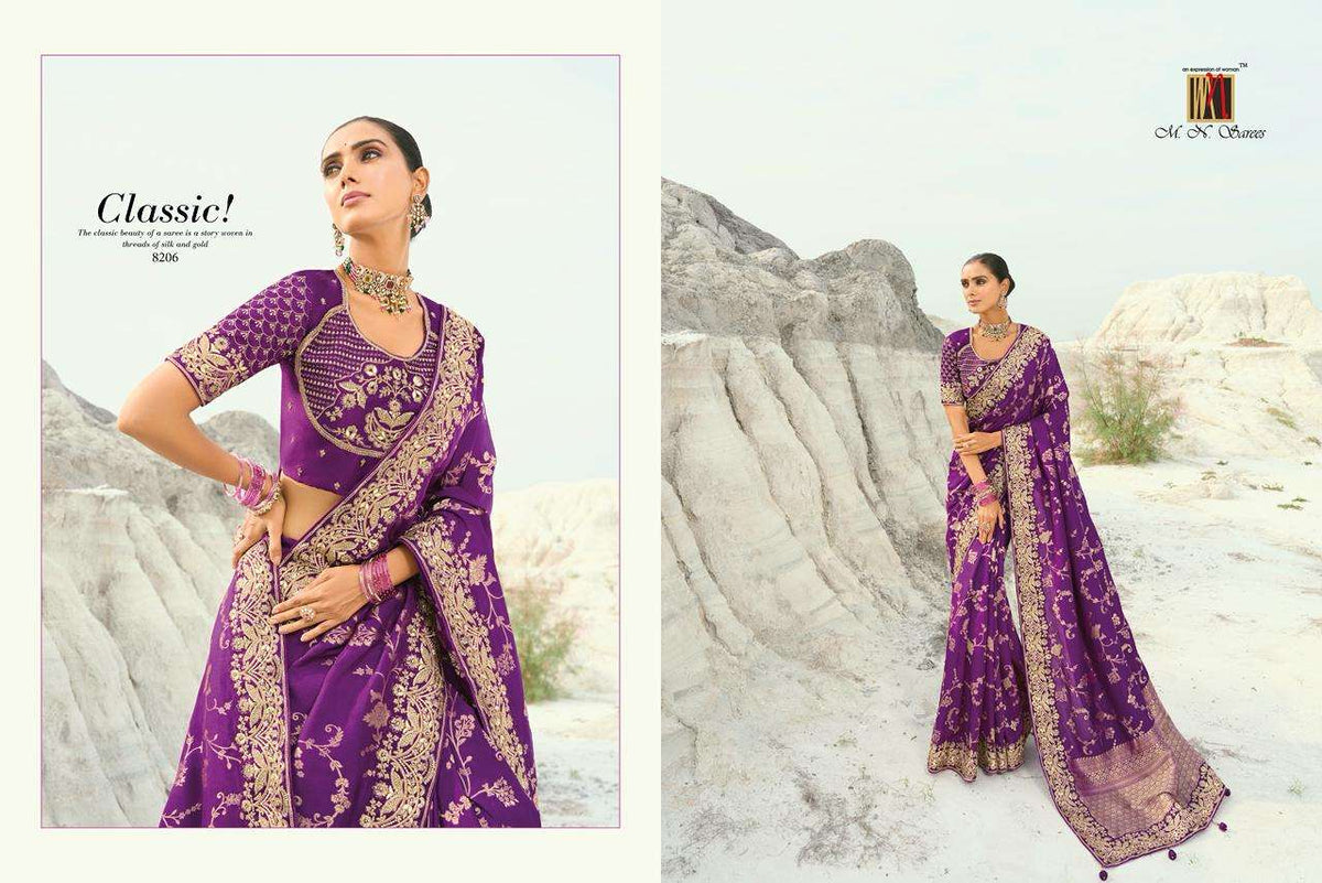M.N Sarees Shahi Poshak Vol-07 Viscose Satin Saree