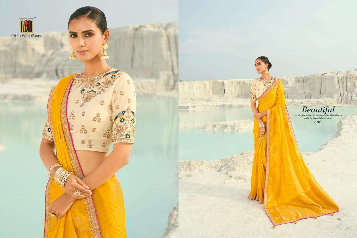 M.N Sarees Shahi Poshak Vol-07 Viscose Satin Saree
