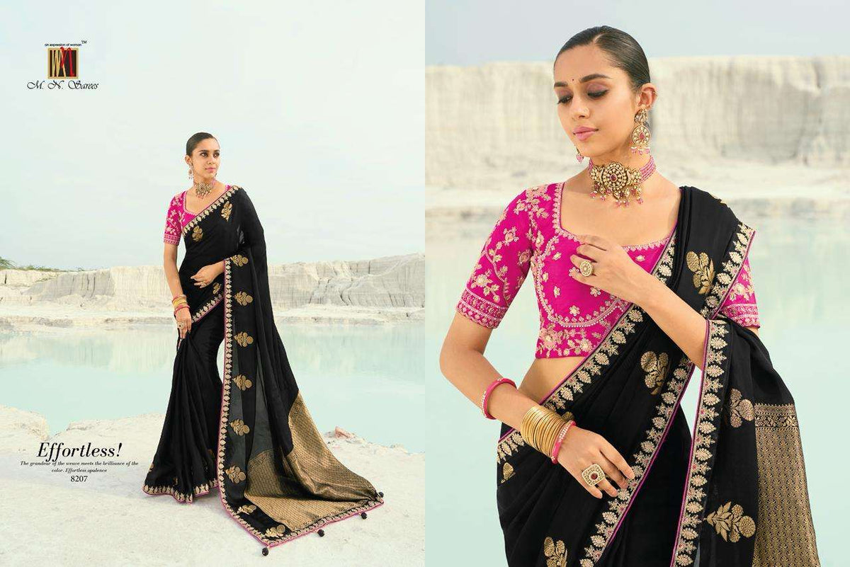 M.N Sarees Shahi Poshak Vol-07 Viscose Satin Saree