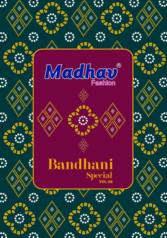 Madhav Fashion Bandhani Special Vol 8 Pure Cotton Bandhani Dress Material