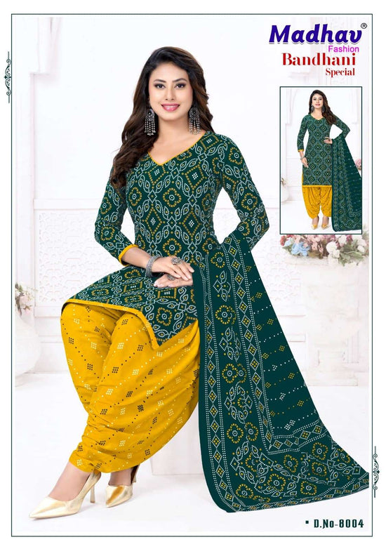 Madhav Fashion Bandhani Special Vol 8 Pure Cotton Bandhani Dress Material