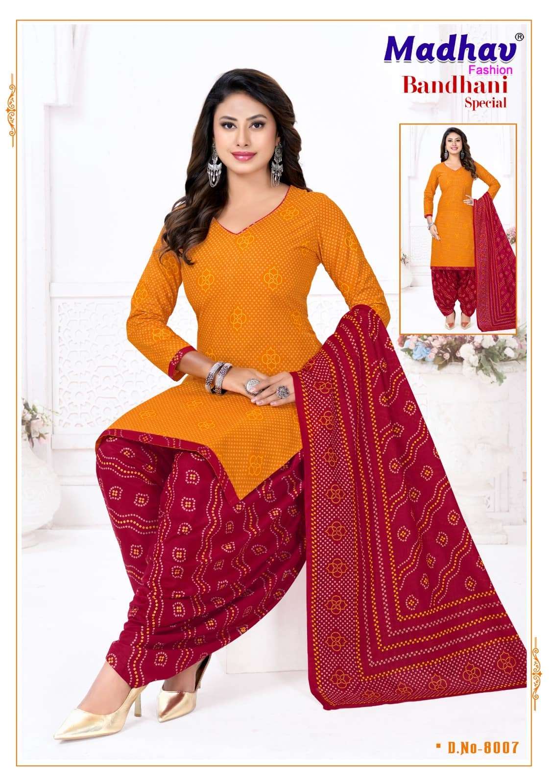 Madhav Fashion Bandhani Special Vol 8 Pure Cotton Bandhani Dress Material