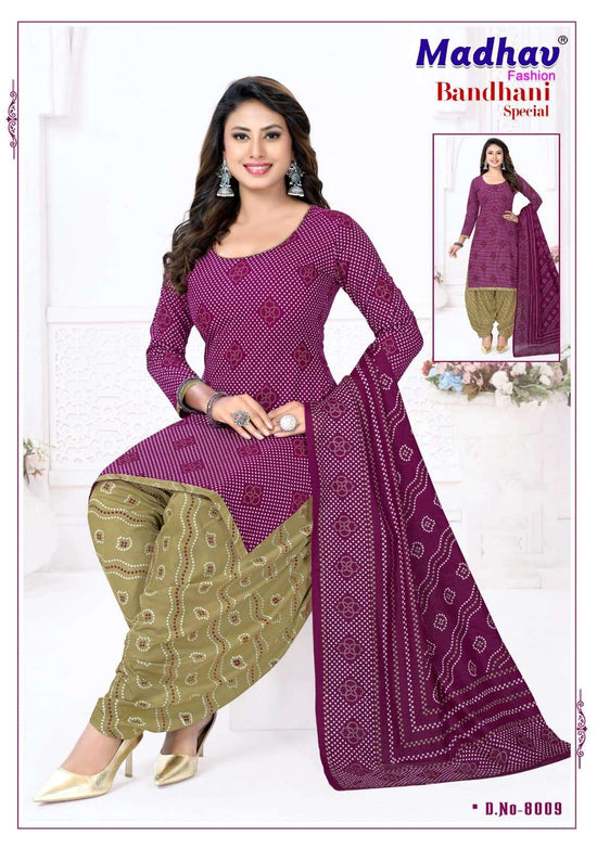 Madhav Fashion Bandhani Special Vol 8 Pure Cotton Bandhani Dress Material