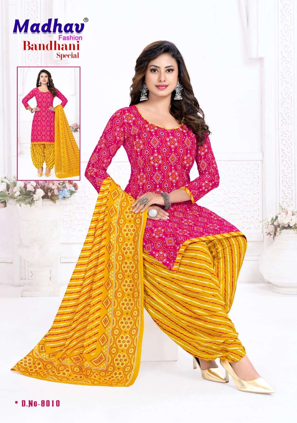 Madhav Fashion Bandhani Special Vol 8 Pure Cotton Bandhani Dress Material - Amrah Wholesale