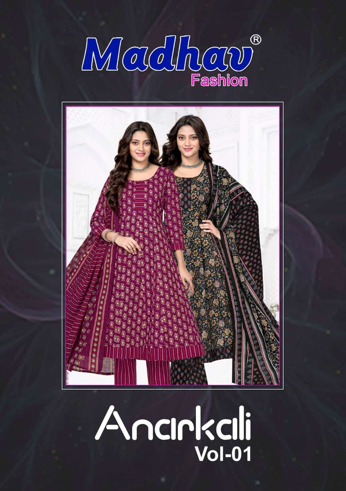 Madhav International Anarkali Vol 1 Cotton Salwar Suit Set