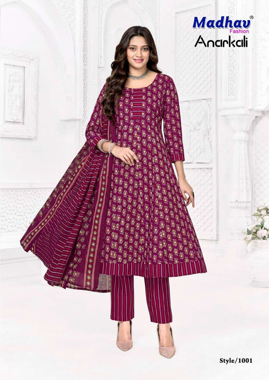 Madhav International Anarkali Vol 1 Cotton Salwar Suit Set