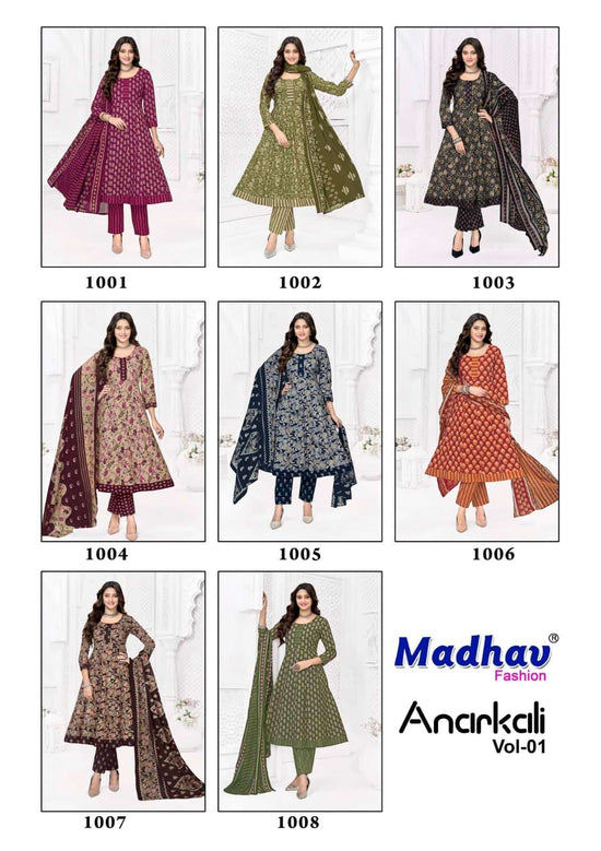 Madhav International Anarkali Vol 1 Cotton Salwar Suit Set