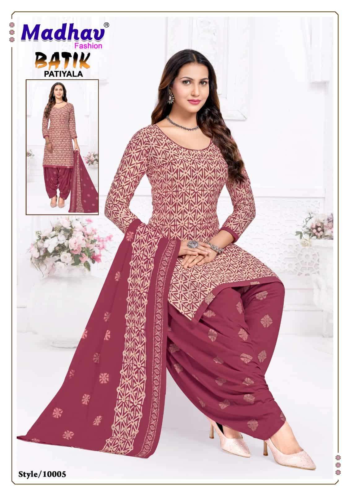Madhav International Batik Patiyala Vol 10 Pure Cotton Printed Dress Material