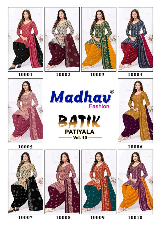 Madhav International Batik Patiyala Vol 10 Pure Cotton Printed Dress Material