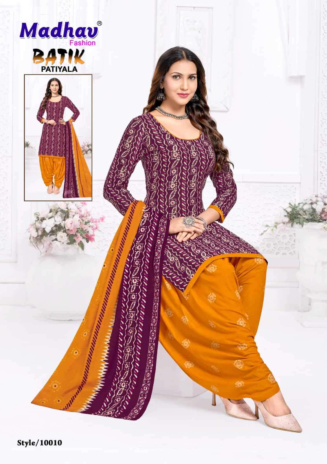 Madhav International Batik Patiyala Vol 10 Pure Cotton Printed Dress Material