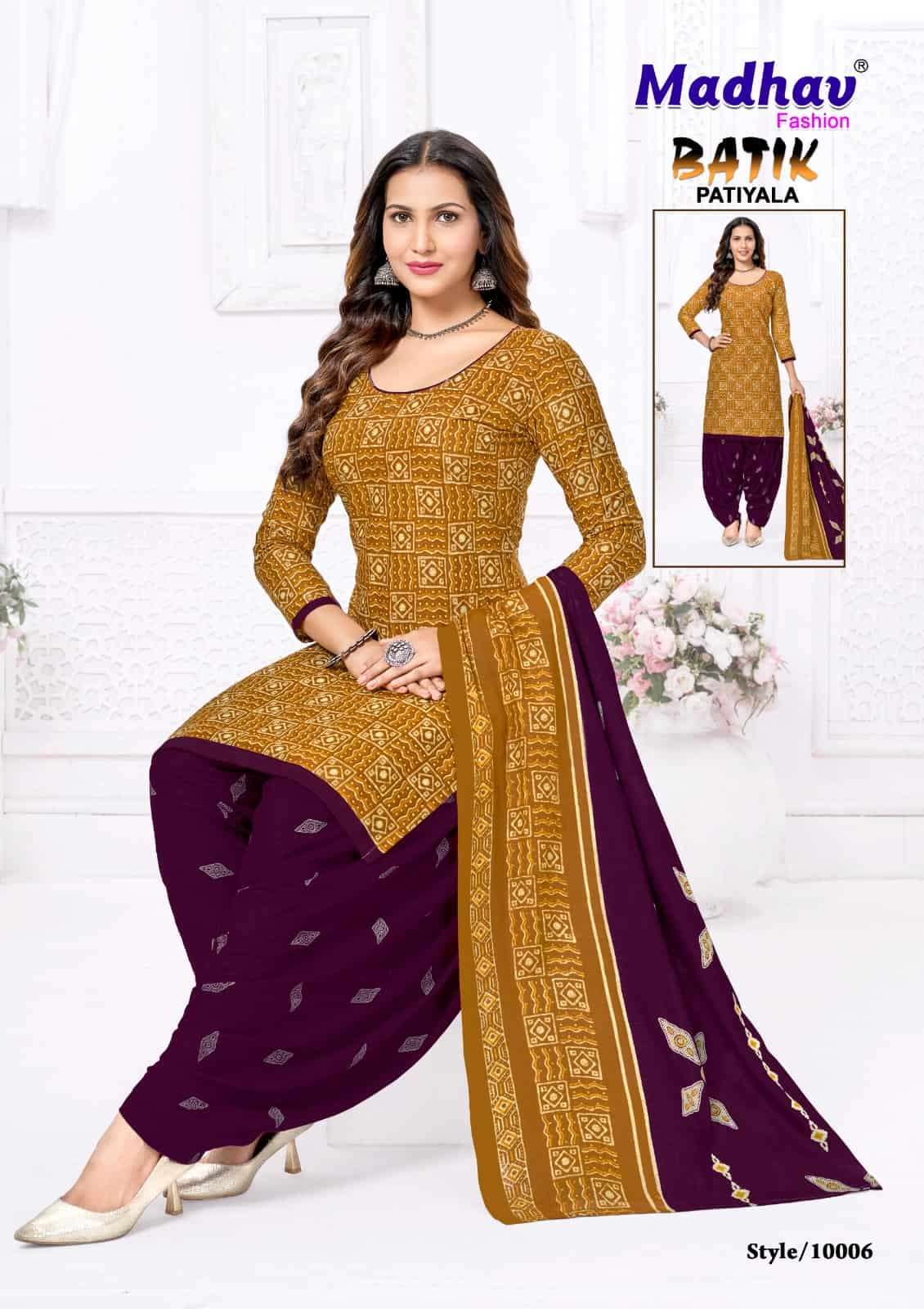 Madhav International Batik Patiyala Vol 10 Pure Cotton Printed Dress Material