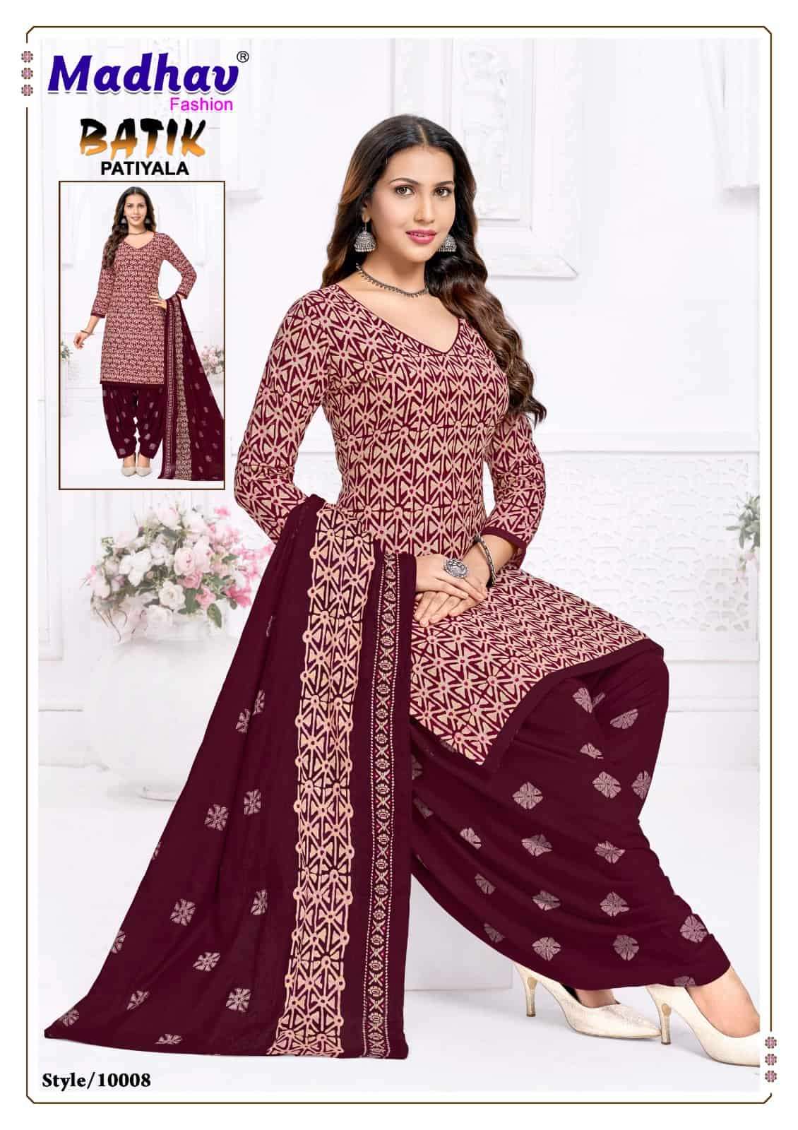 Madhav International Batik Patiyala Vol 10 Pure Cotton Printed Dress Material