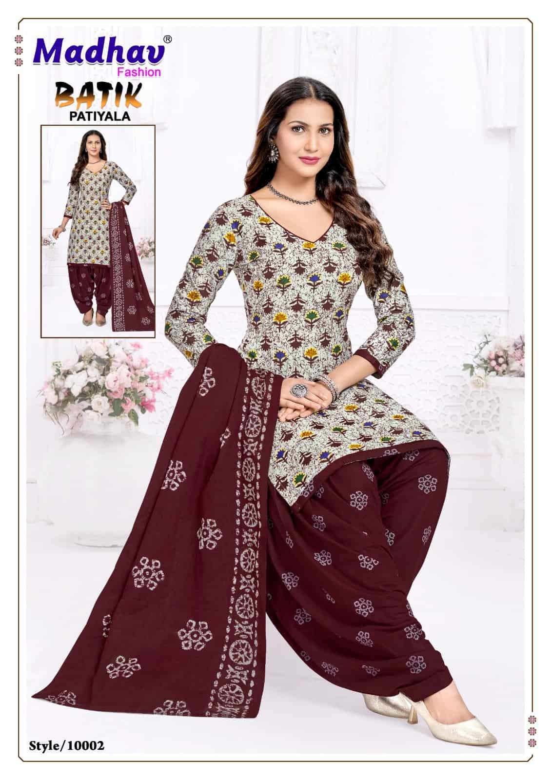 Madhav International Batik Patiyala Vol 10 Pure Cotton Printed Dress Material