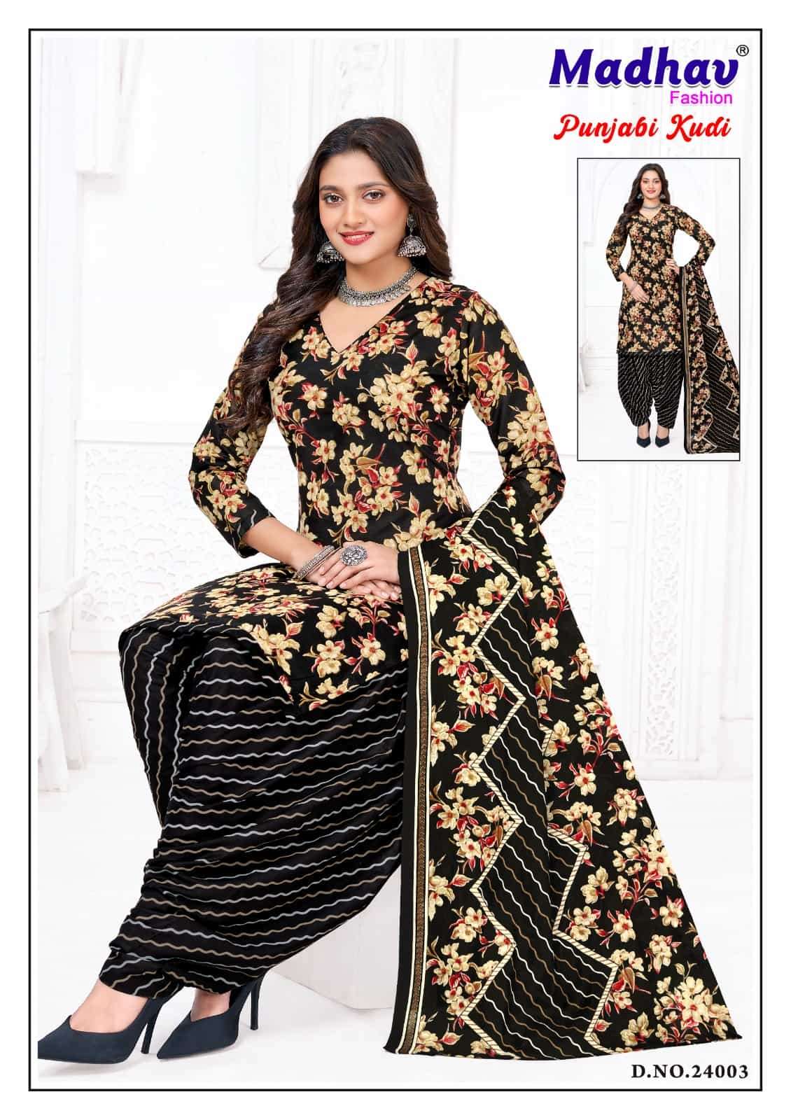 Madhav International Punjabi Kudi Vol 24 Pure Cotton Printed Dress Material