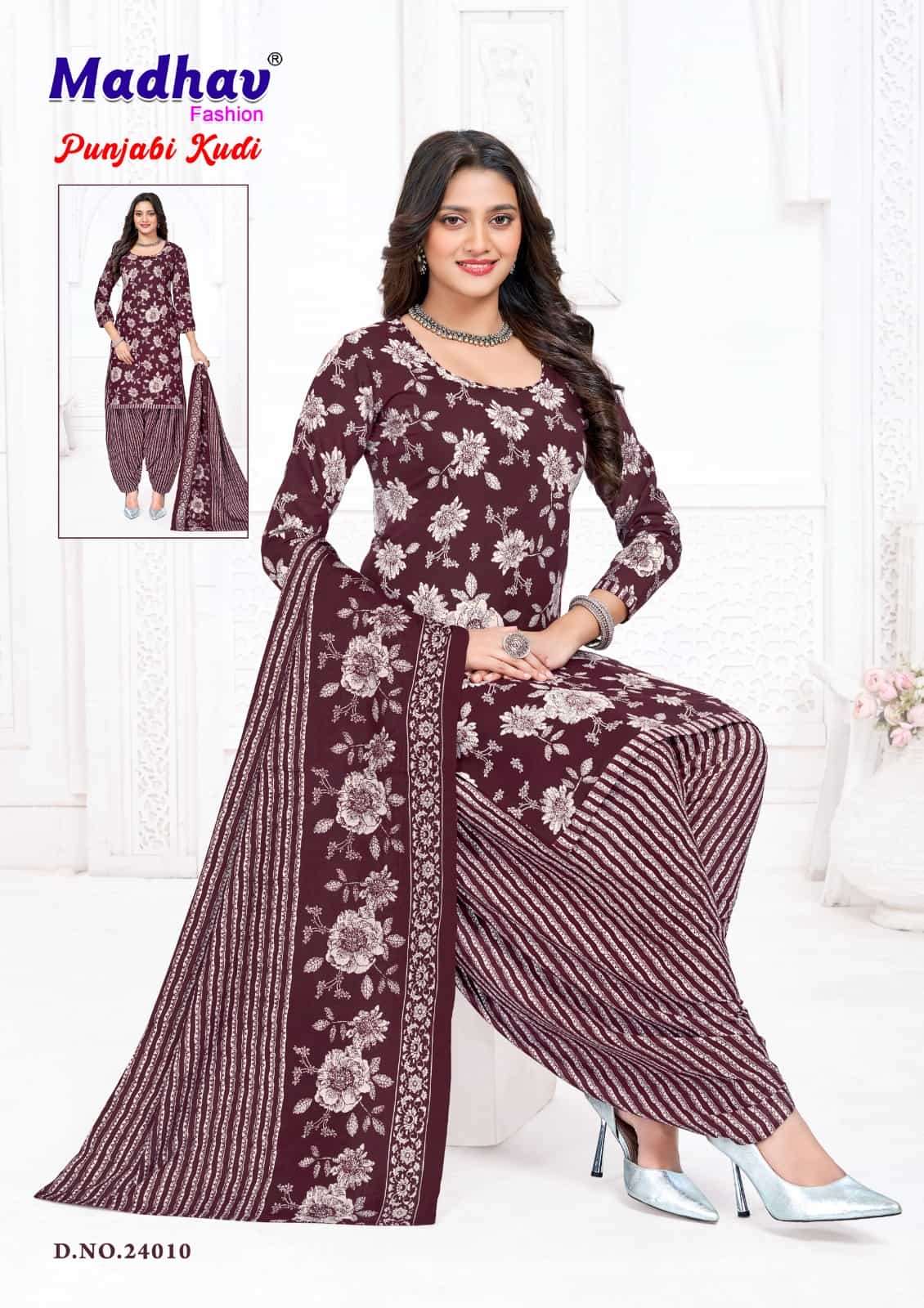 Madhav International Punjabi Kudi Vol 24 Pure Cotton Printed Dress Material