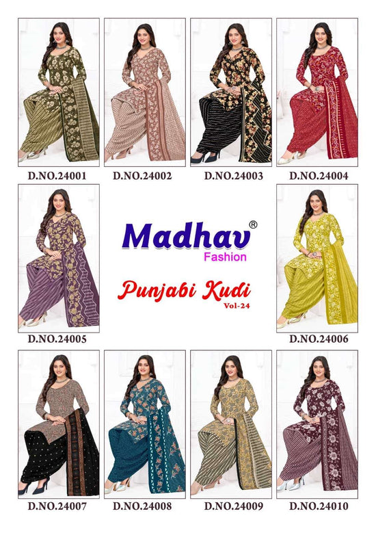 Madhav International Punjabi Kudi Vol 24 Pure Cotton Printed Dress Material