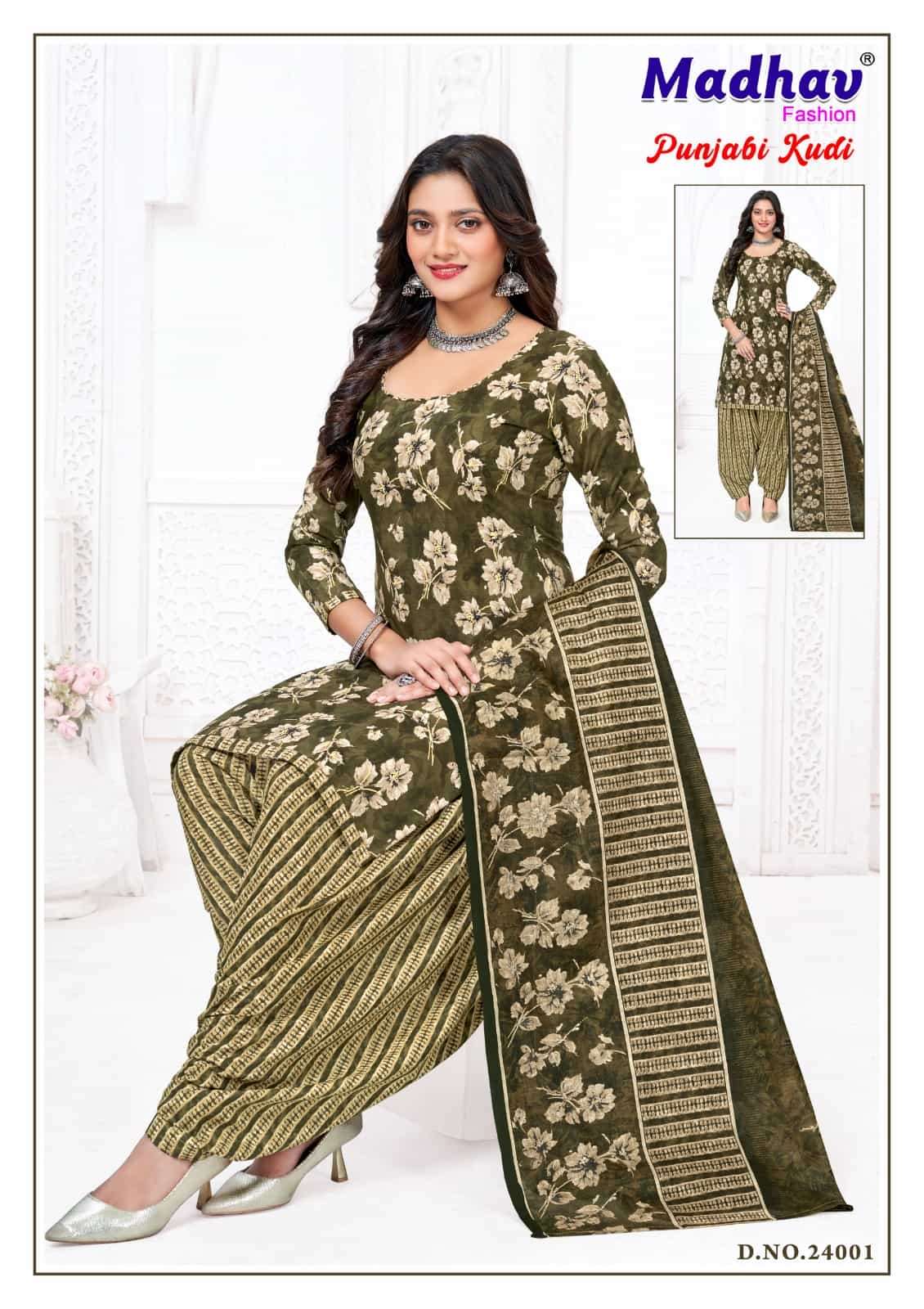 Madhav International Punjabi Kudi Vol 24 Pure Cotton Printed Dress Material