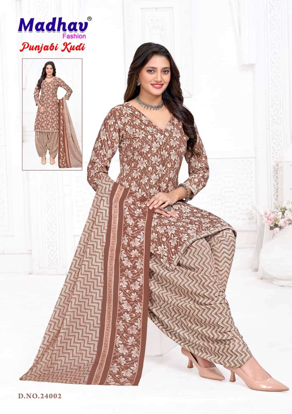 Madhav International Punjabi Kudi Vol 24 Pure Cotton Printed Dress Material