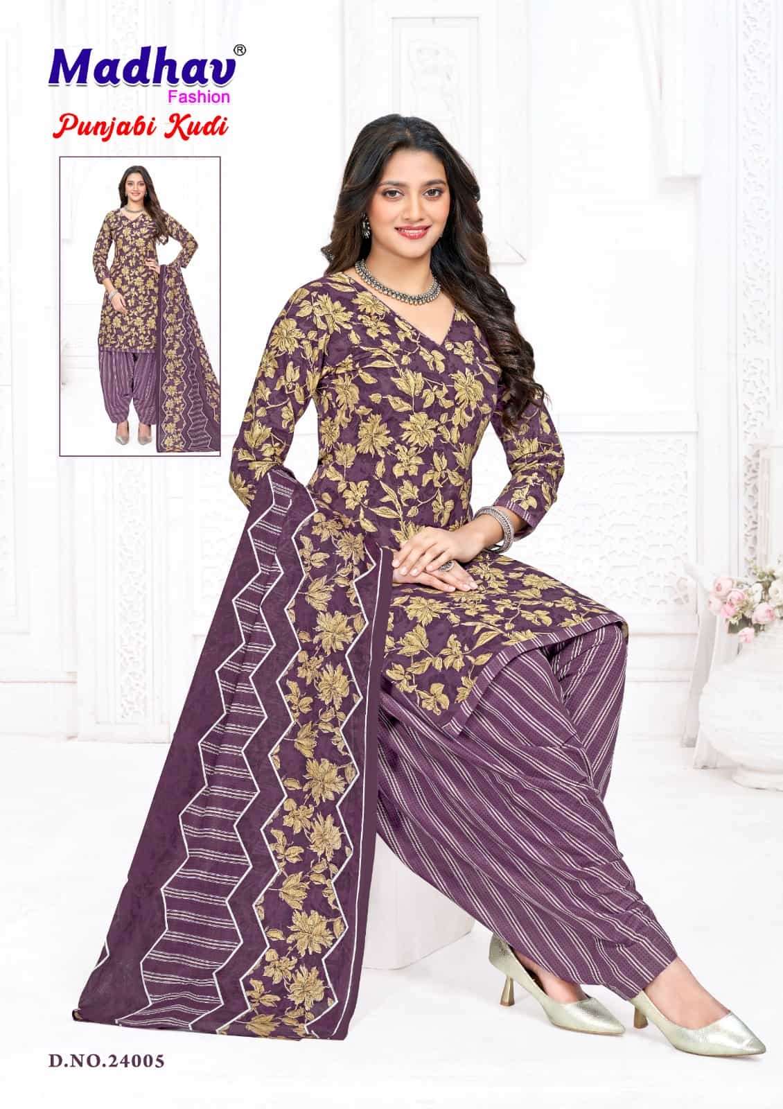 Madhav International Punjabi Kudi Vol 24 Pure Cotton Printed Dress Material