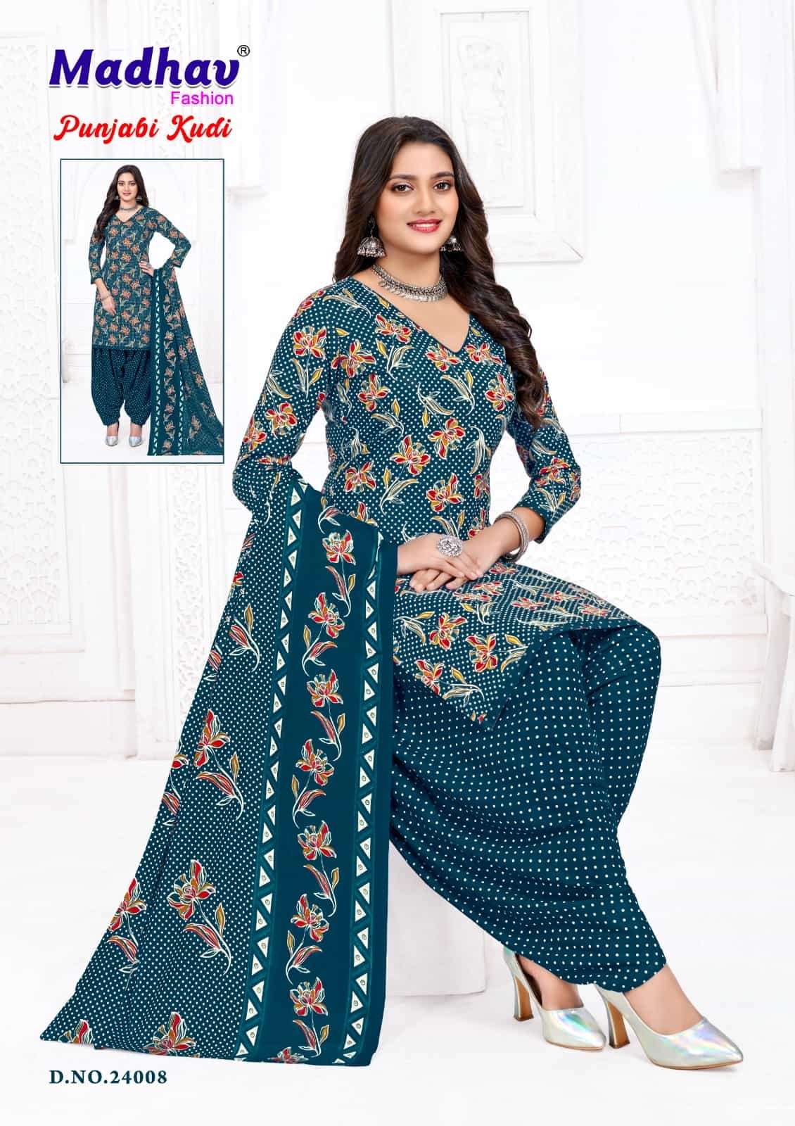 Madhav International Punjabi Kudi Vol 24 Pure Cotton Printed Dress Material