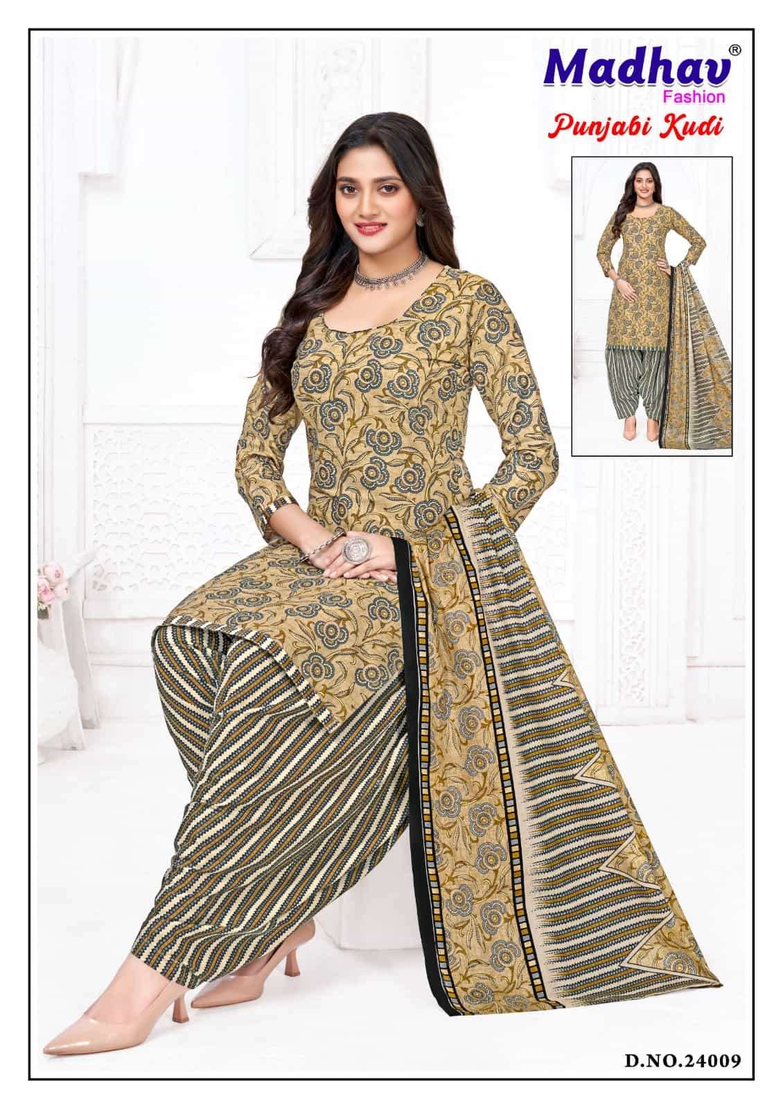 Madhav International Punjabi Kudi Vol 24 Pure Cotton Printed Dress Material