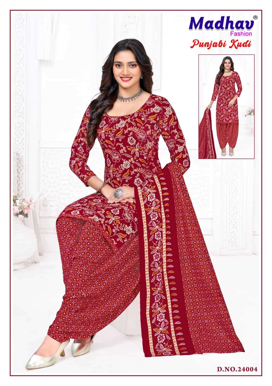 Madhav International Punjabi Kudi Vol 24 Pure Cotton Printed Dress Material