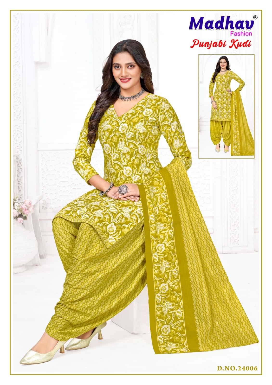 Madhav International Punjabi Kudi Vol 24 Pure Cotton Printed Dress Material