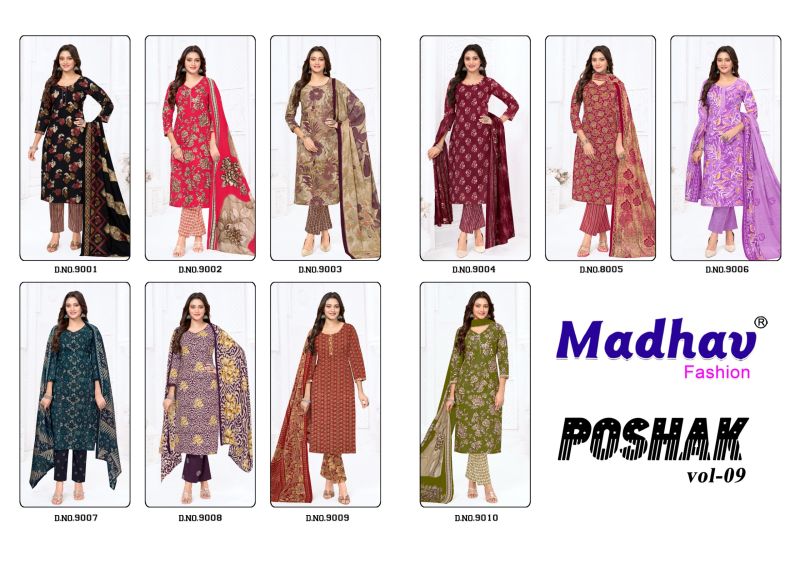 MADHAV POSHAK Vol 9 Pure Cotton Printed Dress Material