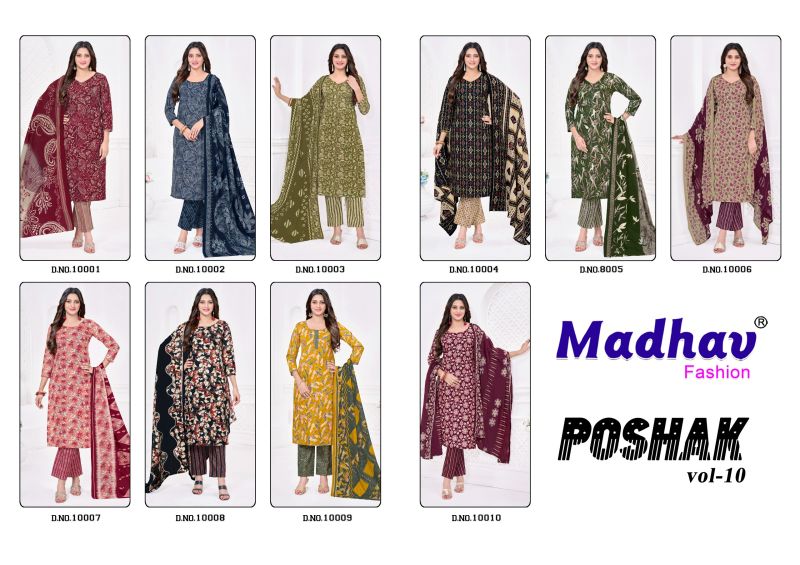 Madhav Trendz Madhav Poshak Vol 10 Cotton Printed Dress Material