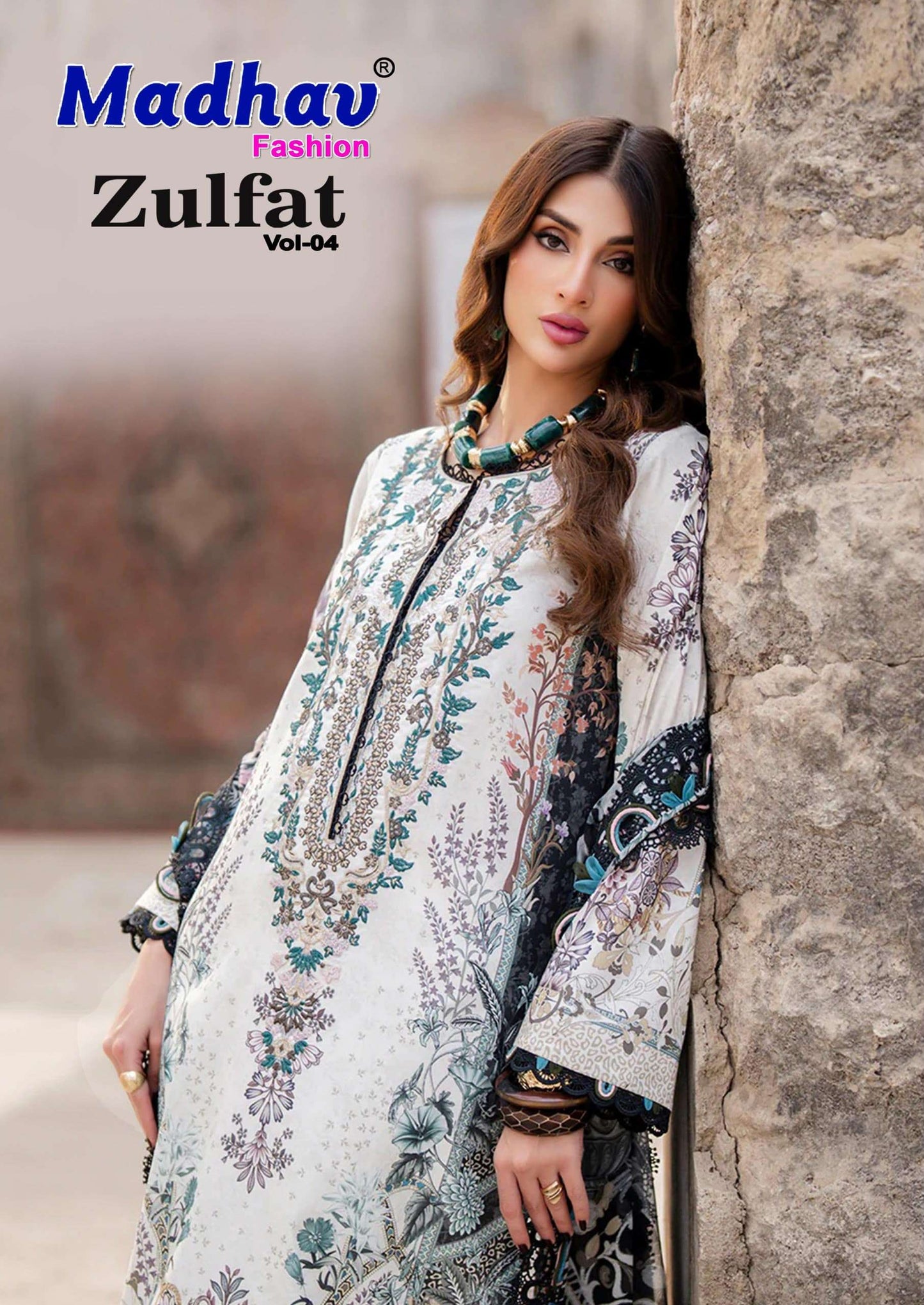 Madhav International Zulfat Vol 4 Pure Lawn Cotton Dress Material