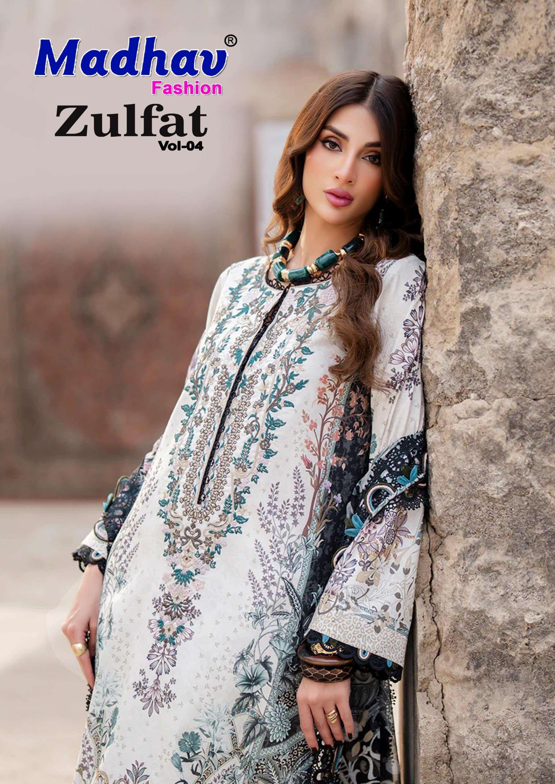 Madhav International Zulfat Vol 4 Pure Lawn Cotton Dress Material