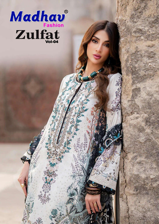 Madhav International Zulfat Vol 4 Pure Lawn Cotton Dress Material
