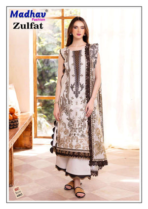 Madhav International Zulfat Vol 4 Pure Lawn Cotton Dress Material